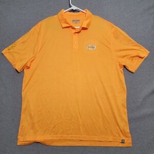 Los Angeles Lakers Mens Polo Shirt XXL orange Short Sleeve Casual